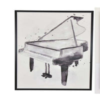 30 x 40 Framed Wall Art Painting Set of 2, Guitar and Piano, Black, White - BM315650