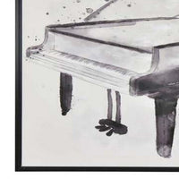 30 x 40 Framed Wall Art Painting Set of 2, Guitar and Piano, Black, White - BM315650