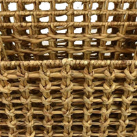 Set of 4 Storage Baskets, Intricately Woven Hyacinth Rope Handles, Brown - BM315651