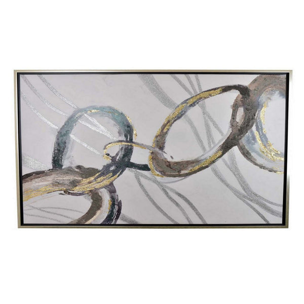 30 x 40 Inch Abstract Wall Art, Gold Silver Accent Canvas Oil Painting - BM315687