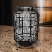 Fyn 20 Inch Decorative Candle Lantern, Boho Style Decor, Black Metal - BM315692