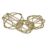 Modern Tabletop Decor Orb Set of 3, Accent Piece Accessories, Gold Metal - BM315702