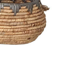 Decorative Storage Basket Set of 2, Handwoven Water Hyacinth Fiber, Brown - BM315707