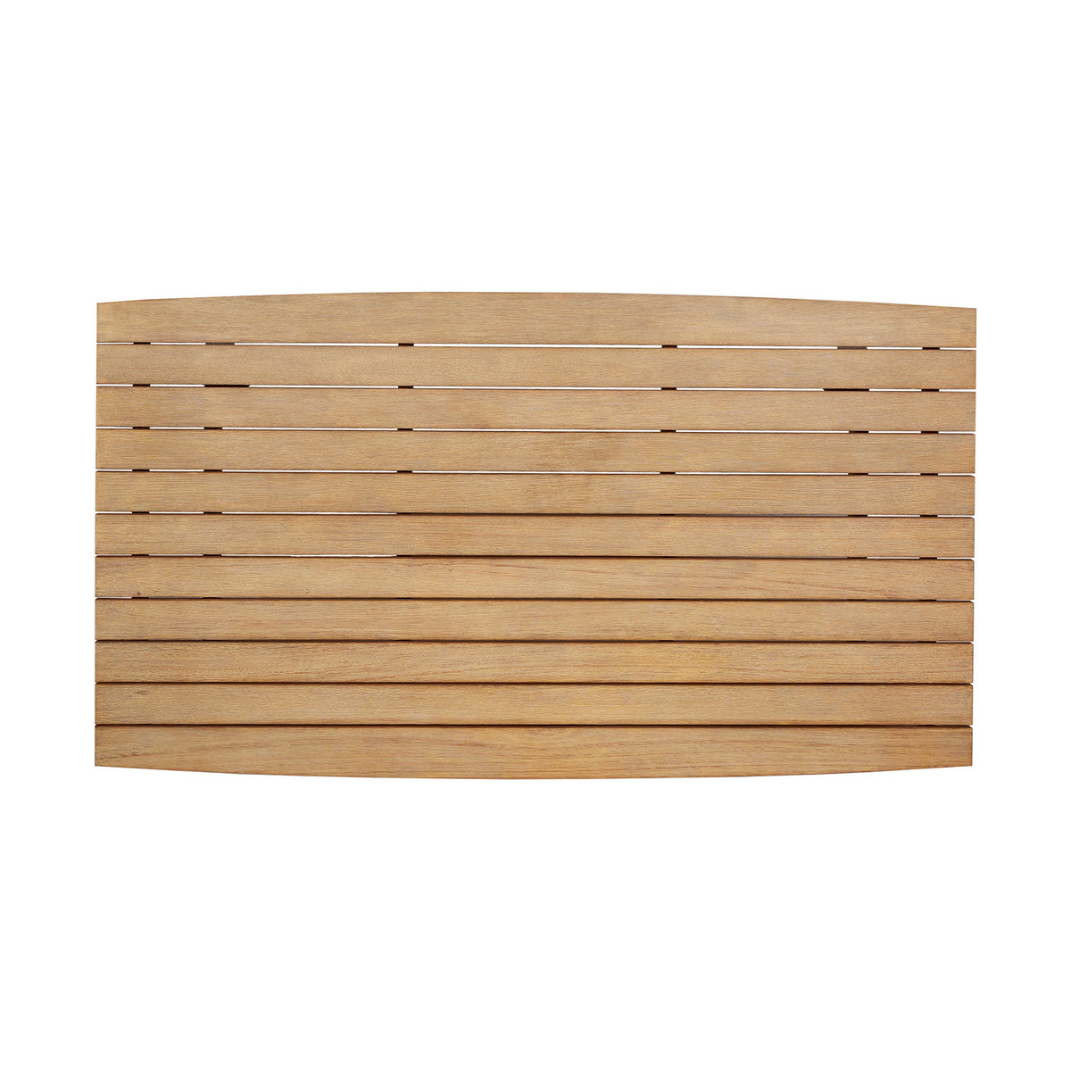 Ann 51 Inch Outdoor Patio Coffee Table, Natural Eucalyptus Wood, Slatted - BM315713