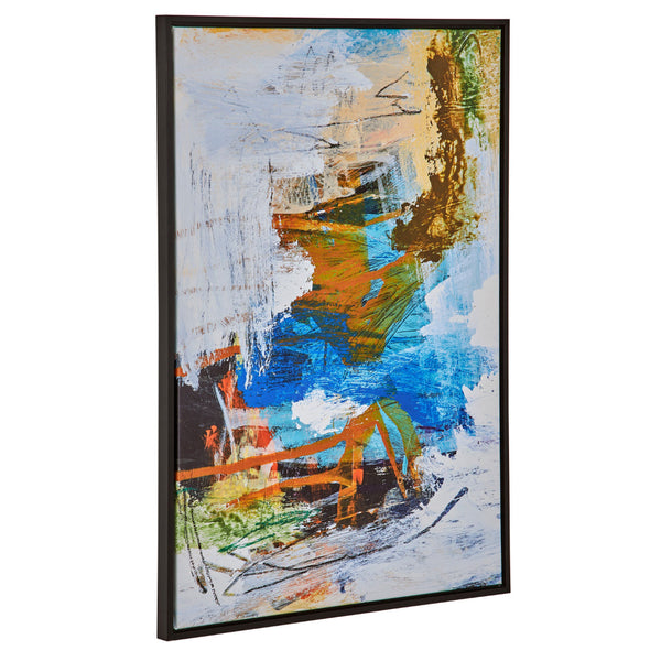 25 x 37 Handcrafted Wall Art Abstract Giclee, Black Frame, Multicolor - BM315752