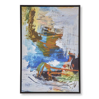 25 x 37 Handcrafted Wall Art Abstract Giclee, Black Frame, Multicolor - BM315752