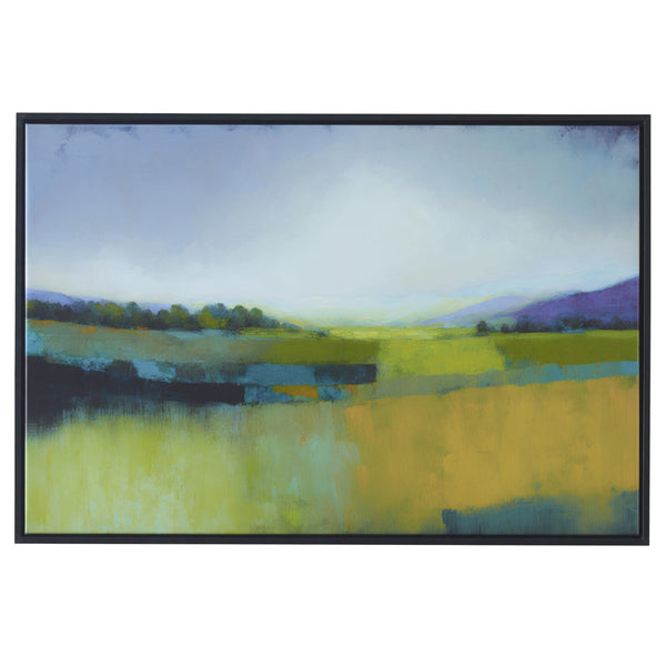 25 x 37 Handcrafted Wall Art, Sunrise Giclee on Framed Canvas, Black Green - BM315754