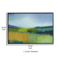 25 x 37 Handcrafted Wall Art, Sunrise Giclee on Framed Canvas, Black Green - BM315754