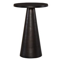 20 Inch Round Accent Table, Tapered Round Pedestal, Dark Bronze Aluminum - BM315757