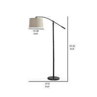 70 Inch Arc Floor Lamp, Beige Shade, Adjustable Arm and Height, Dark Bronze - BM315758