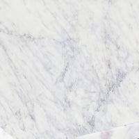 Agas 41 Inch Sofa Console Table, White Genuine Marble Top, Sandblasted Washed Ash Gray Mango Wood Geometric Frame - BM315767