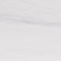 Fina 48 Inch Round Dining Table, White Genuine Marble Top, Natural Brown Mango Wood 3 Leg Sled Base - BM315770