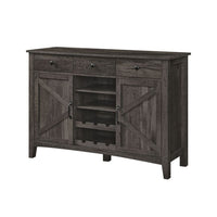 Syna 45 Inch Buffet Cabinet with 3 Storage Drawers, Wine Rack, Gray - BM315775