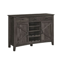 Syna 45 Inch Buffet Cabinet with 3 Storage Drawers, Wine Rack, Gray - BM315775