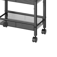 39 Inch Rolling Kitchen Trolly Cart, 4 Grid Shelves, Caster Wheels, Black - BM315784