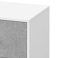 Jem 22 Inch Nightstand with 2 Removable Fabric Front Drawers, White Steel - BM315789