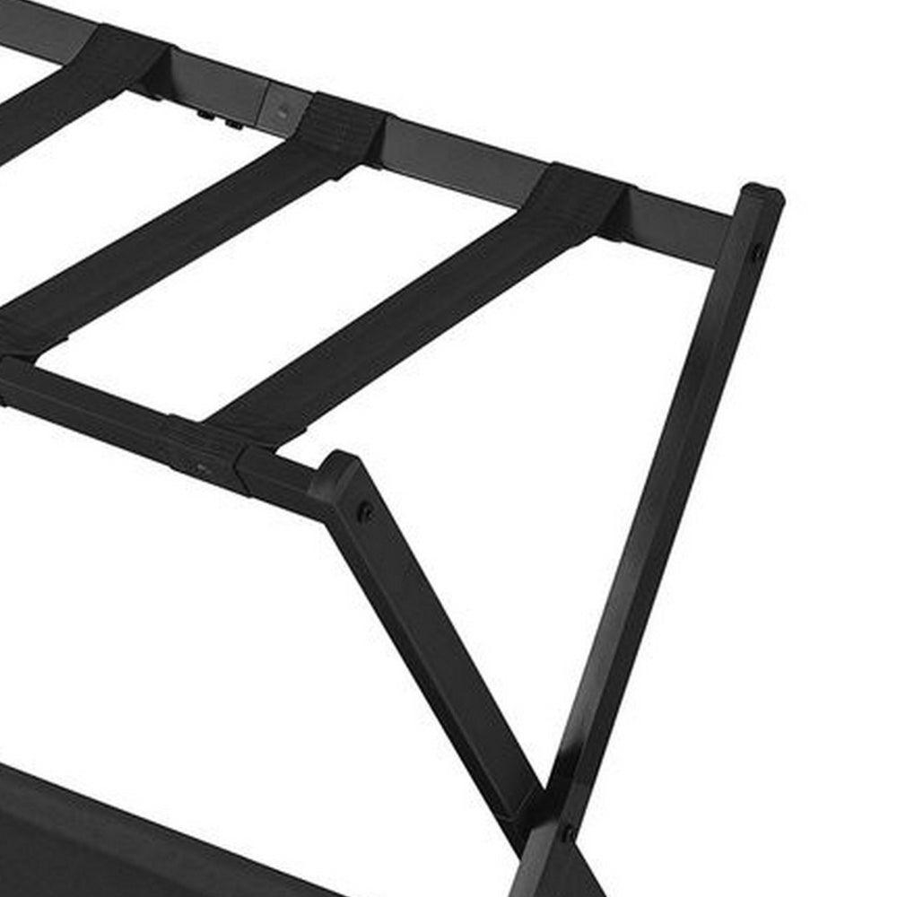 Ami 27 Inch Luggage Rack, 1 Storage Shelf, Foldable, X Shaped Body, Black - BM315801