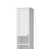 67 Inch Bathroom Storage Cabinet with Light, Adjustable Shelf, White Wood  - BM315815