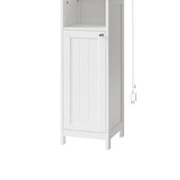 67 Inch Bathroom Storage Cabinet with Light, Adjustable Shelf, White Wood  - BM315815