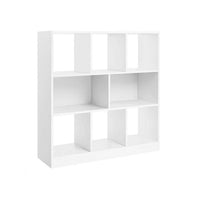 39 Inch Modern Bookcase with 8 Open Shelves for Cube Storage, White Wood - BM315829