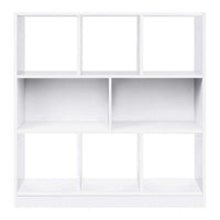 39 Inch Modern Bookcase with 8 Open Shelves for Cube Storage, White Wood - BM315829