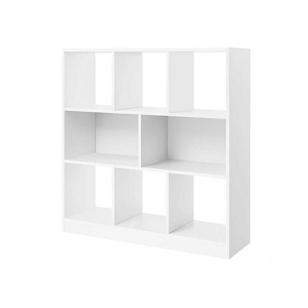 39 Inch Modern Bookcase with 8 Open Shelves for Cube Storage, White Wood - BM315829