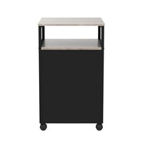 27 Inch File Storage Cabinet with Key Lock, Caster Wheels, Gray Black Wood - BM315830