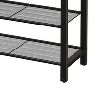 39 Inch Modern Shoe Rack Stand, 5 Tier Open Style Shelves, Black Metal - BM315834