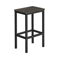 Sumi 26 Inch Counter Height Stool Set of 2, Black Square Seat, Black Iron - BM315839