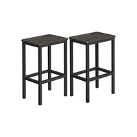 Sumi 26 Inch Counter Height Stool Set of 2, Black Square Seat, Black Iron - BM315839