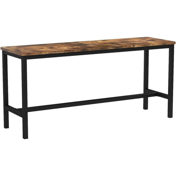 43 Inch Accent Bench Set of 2, Industrial Brown Wood Seat, Black Steel - BM315849