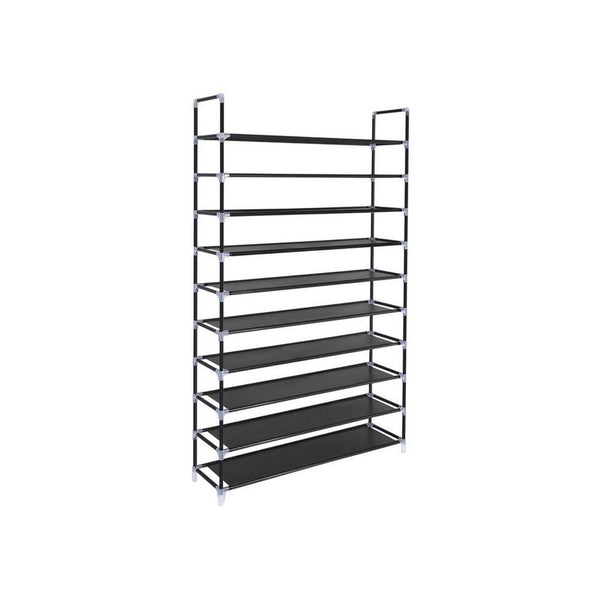 Gaco 69 Inch Shoe Rack, 10 Shelves, Stackable Metal Frame, Black Finish - BM315877