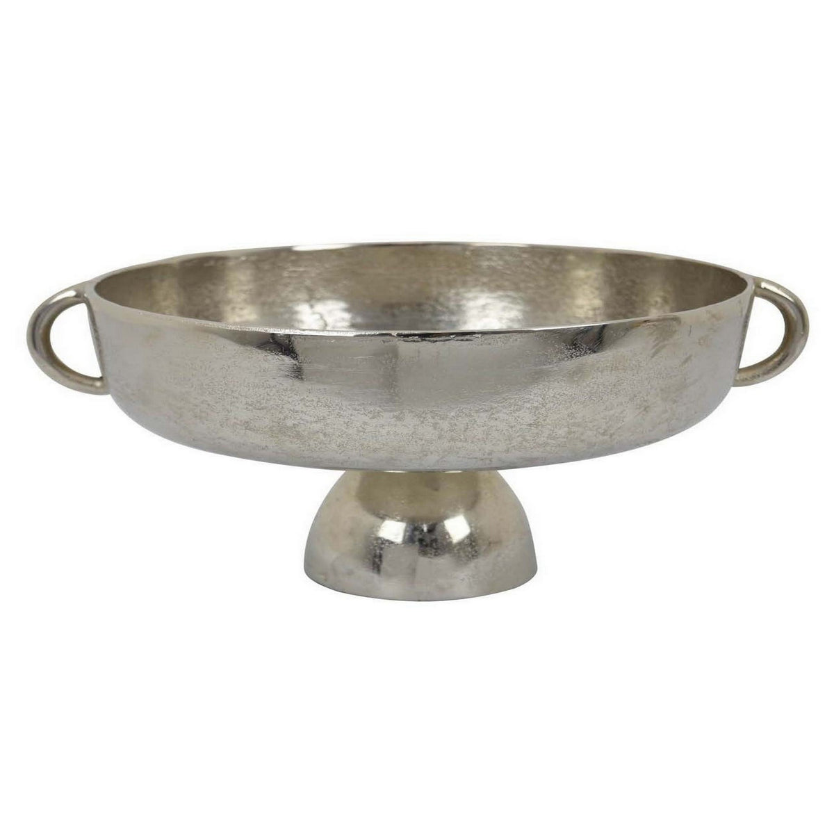 16 Inch Tabletop Decorative Bowl with a Pedestal Footed Base, Silver - BM315885