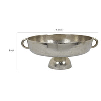 16 Inch Tabletop Decorative Bowl with a Pedestal Footed Base, Silver - BM315885