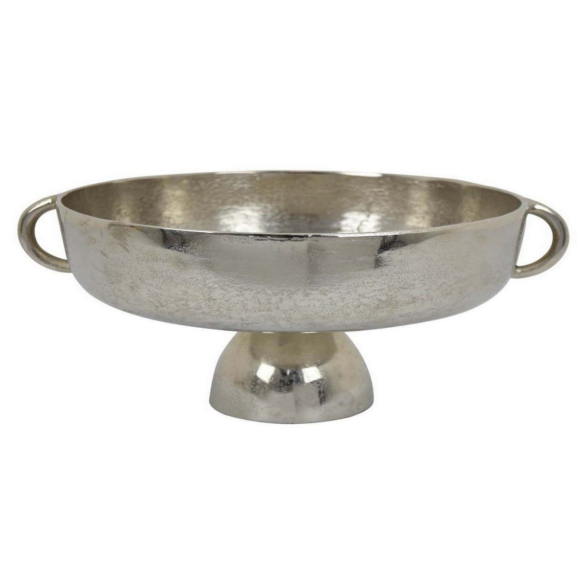 16 Inch Tabletop Decorative Bowl with a Pedestal Footed Base, Silver - BM315885