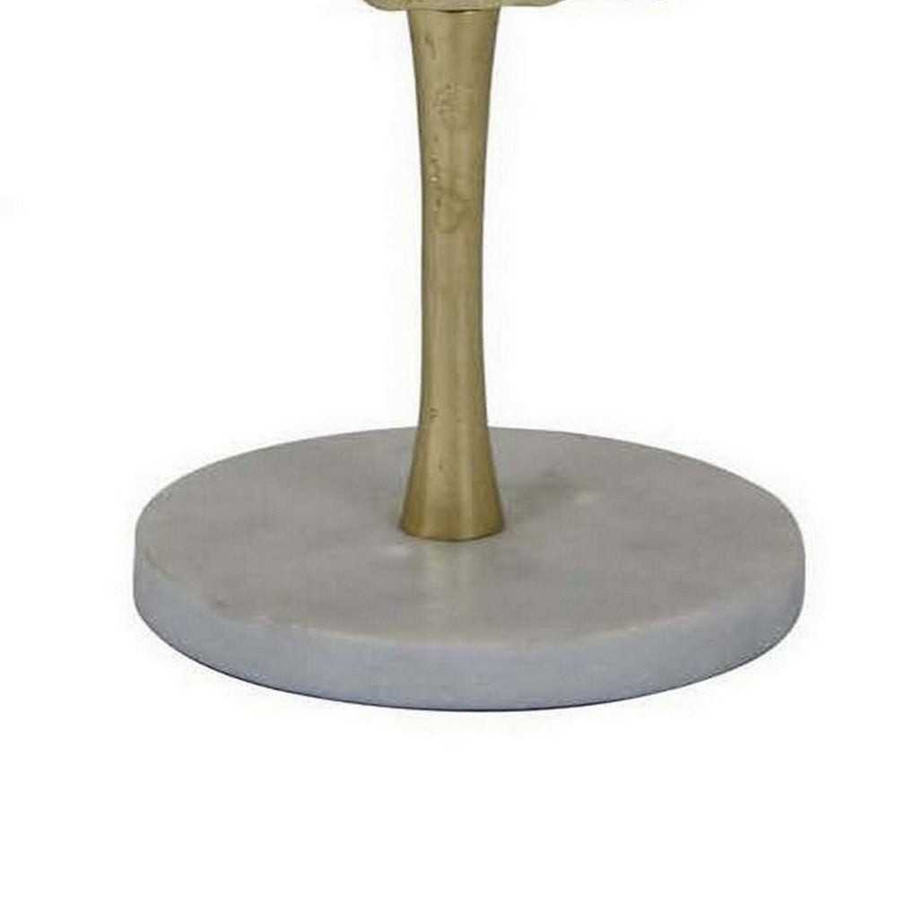 23 Inch Modern Tabletop Decorative Statue, Solid Ring Design, Gold Metal  - BM315905