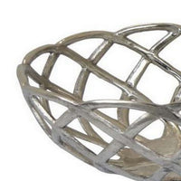 Lyna 17 Inch Modern Decorative Basket Set of 3, Open Weave, Chrome Metal - BM315908