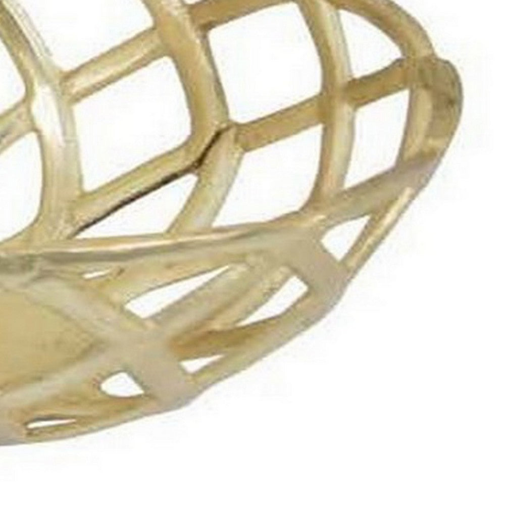 Lyna 18 Inch Modern Decorative Metal Basket Set of 3, Gold Color - BM315909