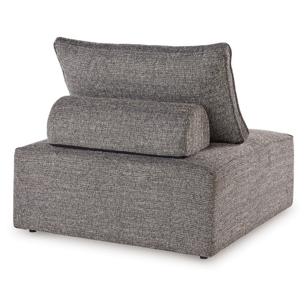 Lily 38 Inch Outdoor Lounge Chair, Armless Cushioned Seat, Brown Finish - BM315926