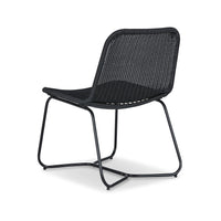 26 Inch Accent Chair, Indoor Outdoor Resin Wicker Design, Black Metal Frame - BM315937