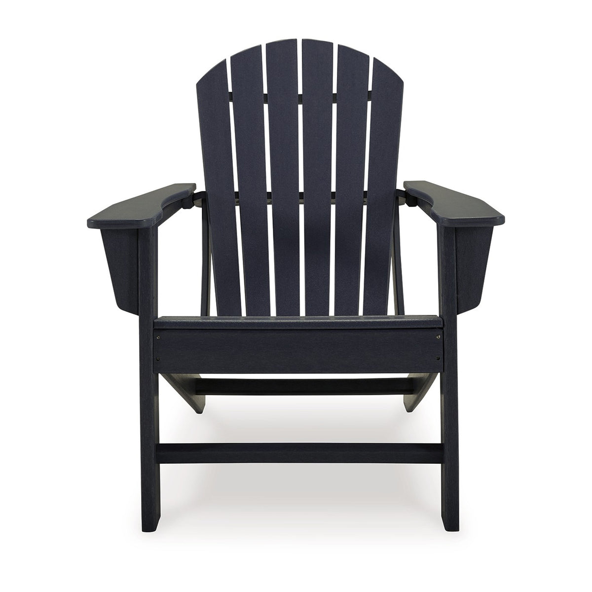 Sami 33 Inch Outdoor Chair, Slatted Design, Adirondack, Black Finish - BM315951