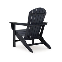 Sami 33 Inch Outdoor Chair, Slatted Design, Adirondack, Black Finish - BM315951