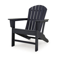Sami 33 Inch Outdoor Chair, Slatted Design, Adirondack, Black Finish - BM315951