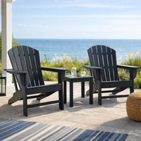 Sami 33 Inch Outdoor Chair, Slatted Design, Adirondack, Black Finish - BM315951