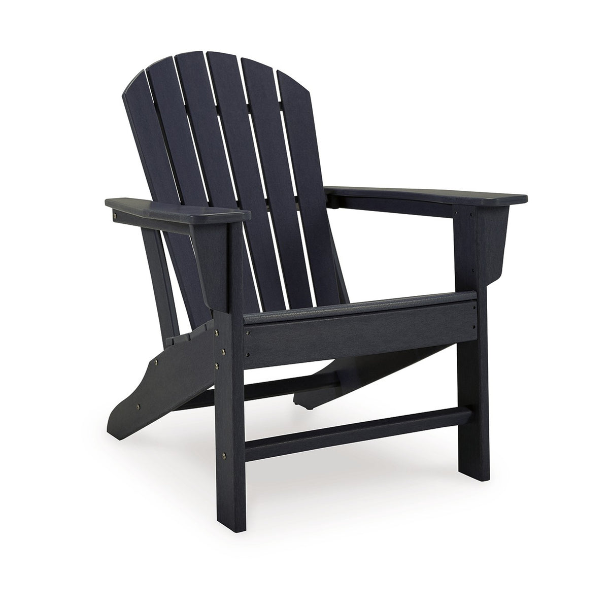 Sami 33 Inch Outdoor Chair, Slatted Design, Adirondack, Black Finish - BM315951