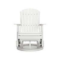 Sami 31 Inch Outdoor Swivel Glider Chair, Slatted, Adirondack, White Finish - BM315952