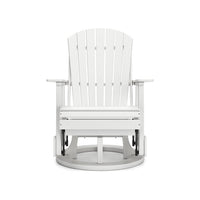 Sami 31 Inch Outdoor Swivel Glider Chair, Slatted, Adirondack, White Finish - BM315952