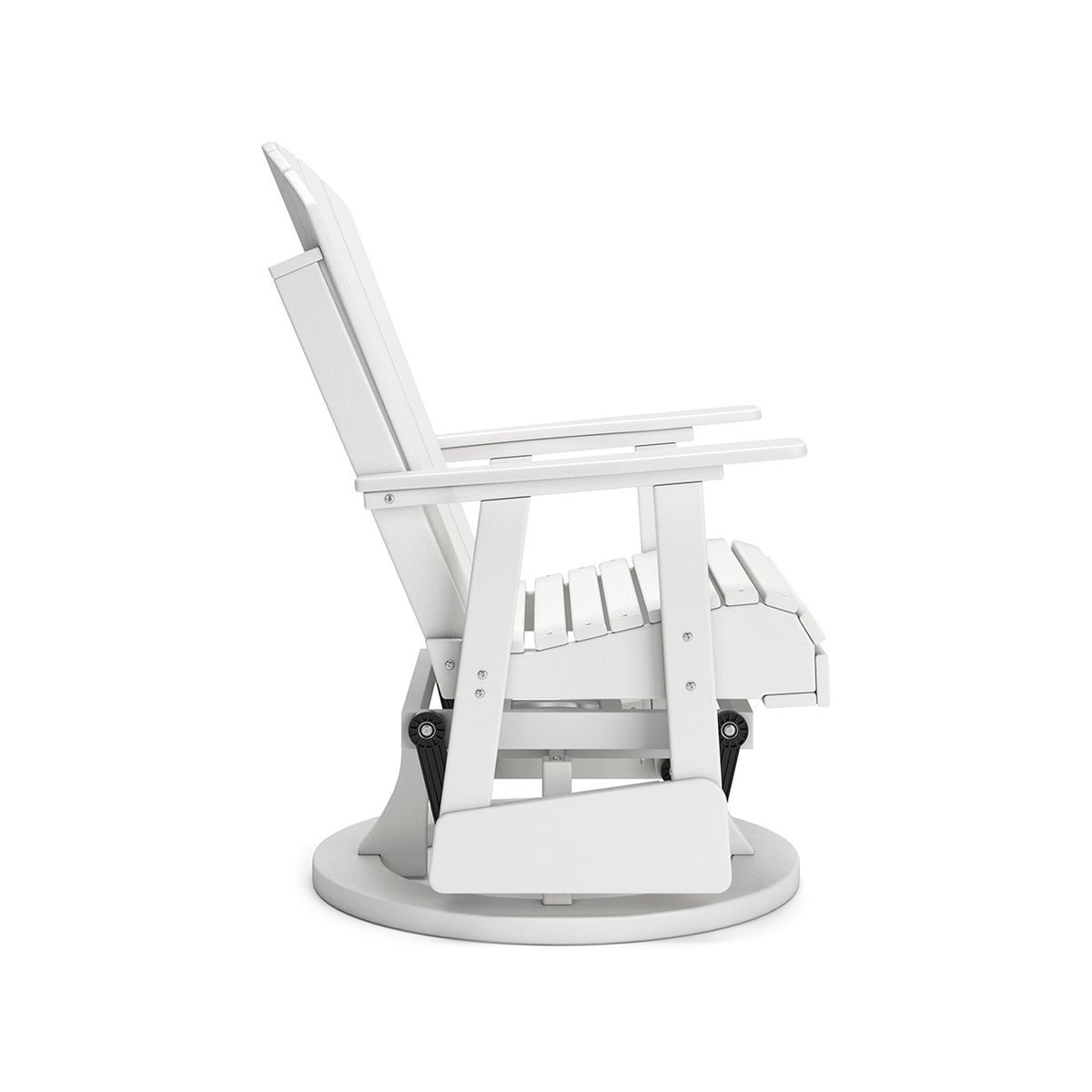 Sami 31 Inch Outdoor Swivel Glider Chair, Slatted, Adirondack, White Finish - BM315952