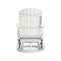 Sami 31 Inch Outdoor Swivel Glider Chair, Slatted, Adirondack, White Finish - BM315952