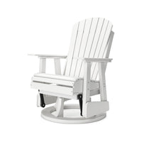 Sami 31 Inch Outdoor Swivel Glider Chair, Slatted, Adirondack, White Finish - BM315952